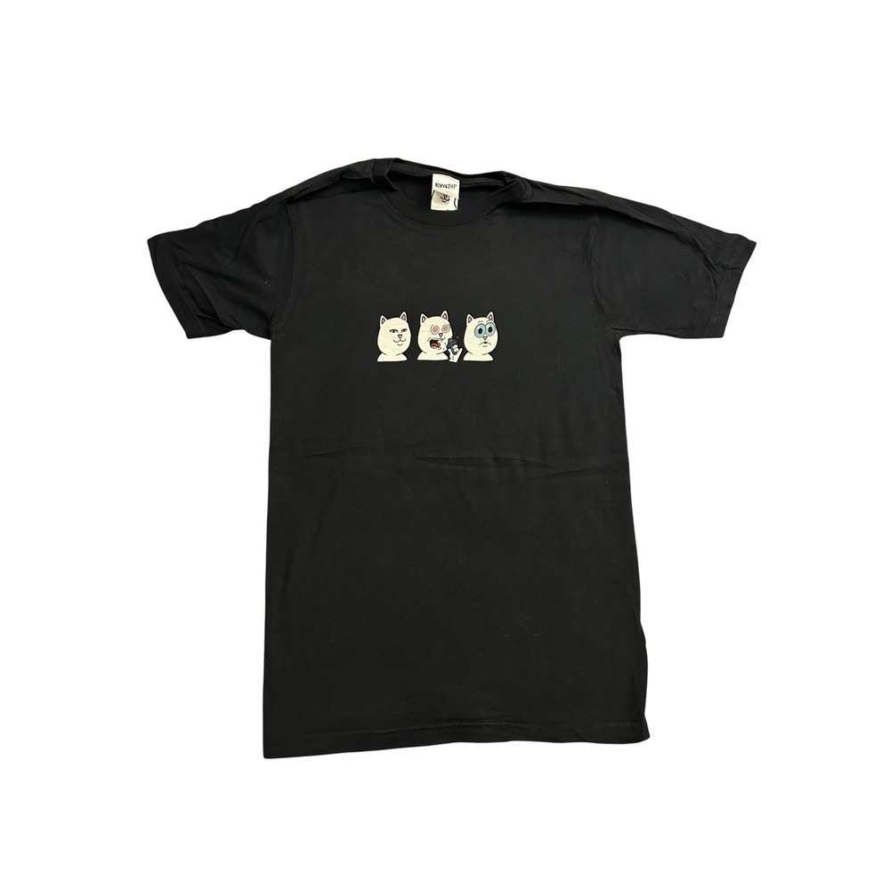 RIPNDIP Graphic T-Shirt Mens Small Black Excellent Psychedelic Lord Nermal Cat